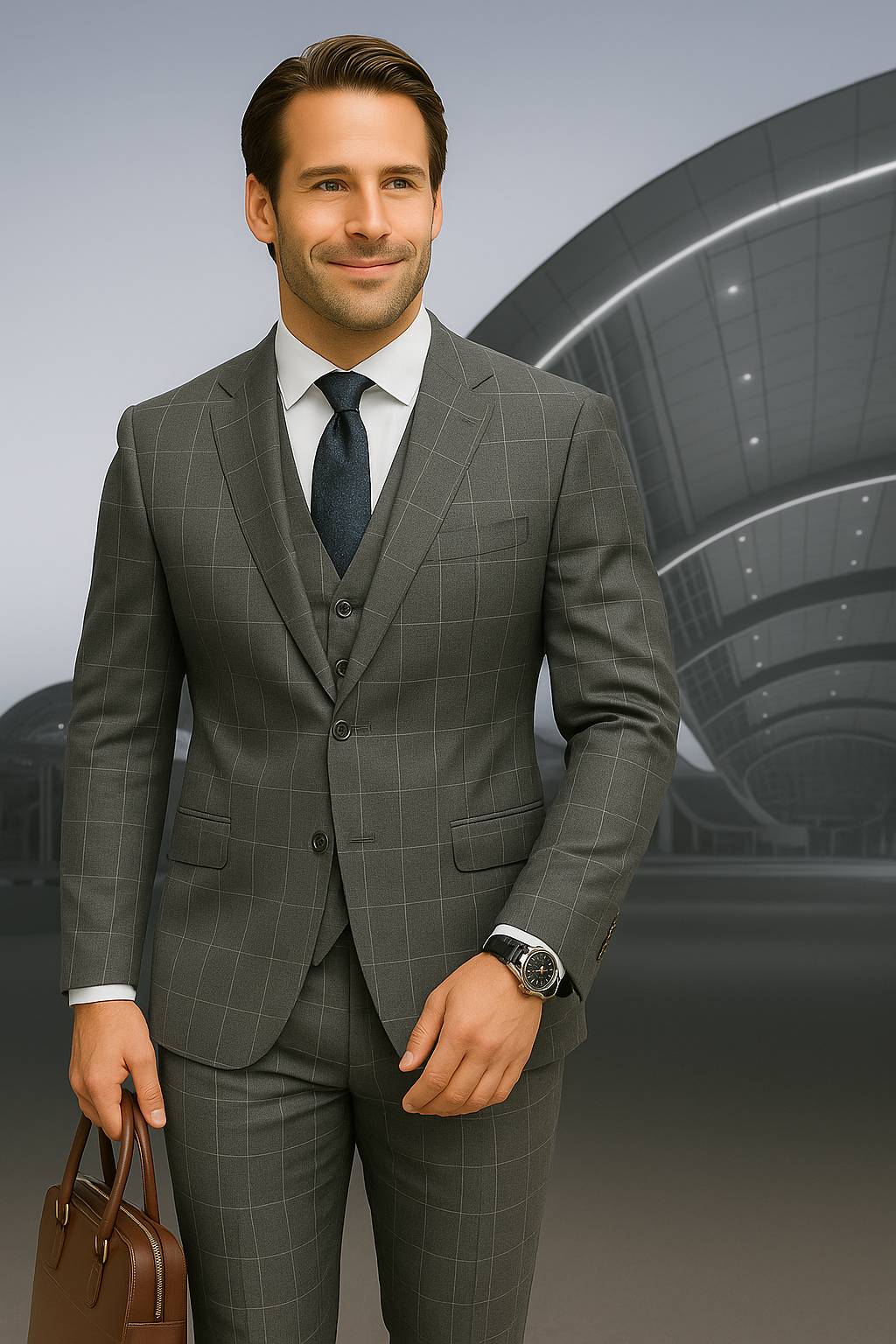 Italian 3 Piece Wool Modern Business Suit