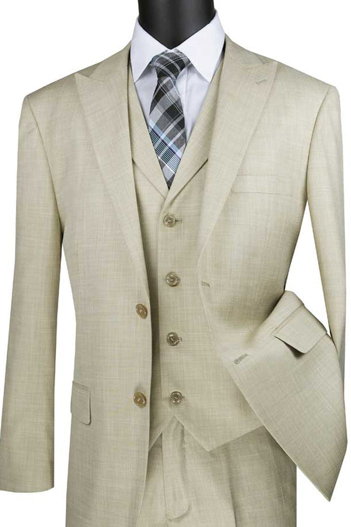 Slim Fit Stretch Vested Summer Suit by Vinci