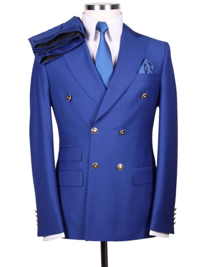 Cobalt Blue Designer Double Breasted Suit