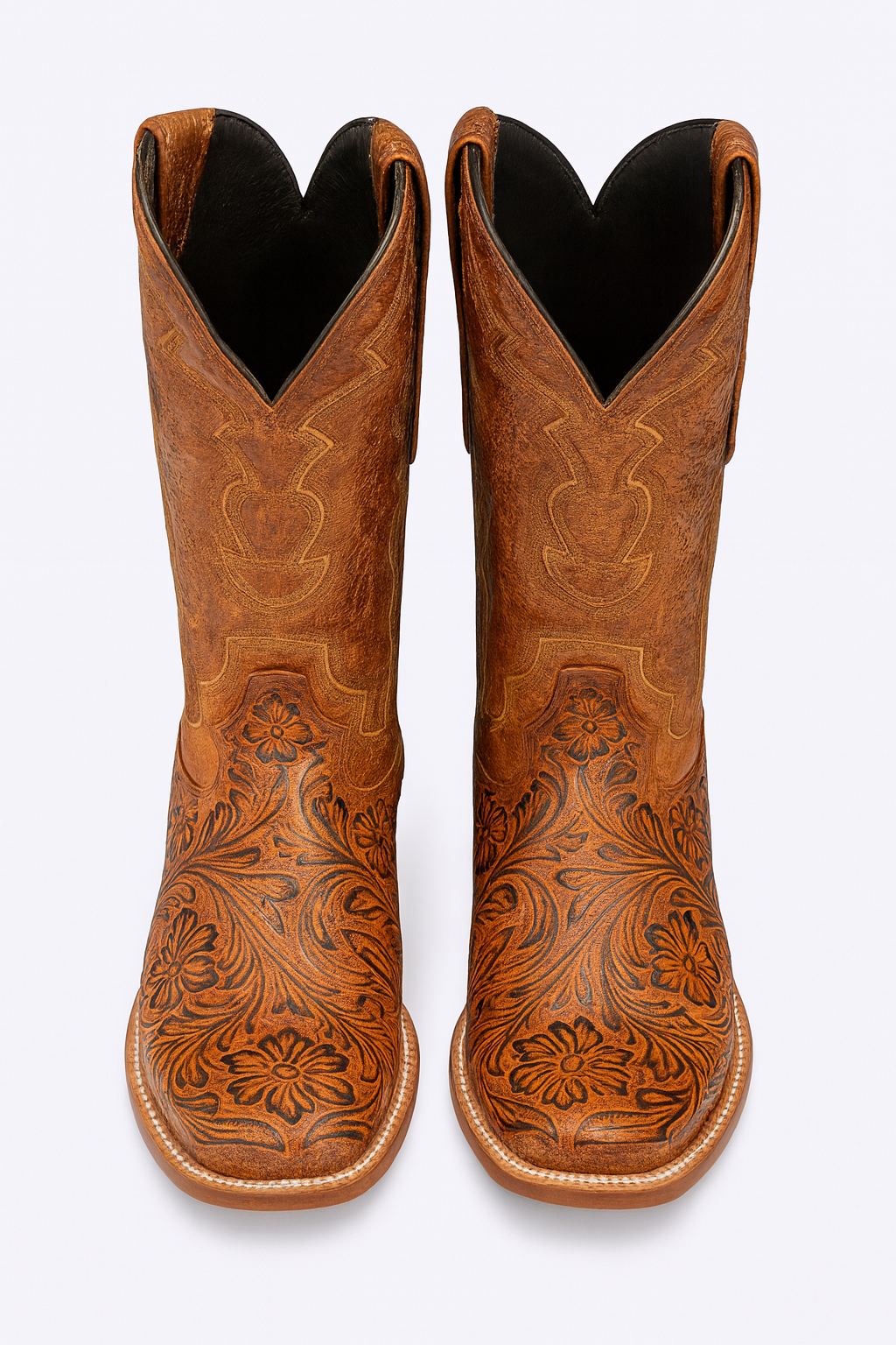 Hand Tooled Cowboy Boots Print