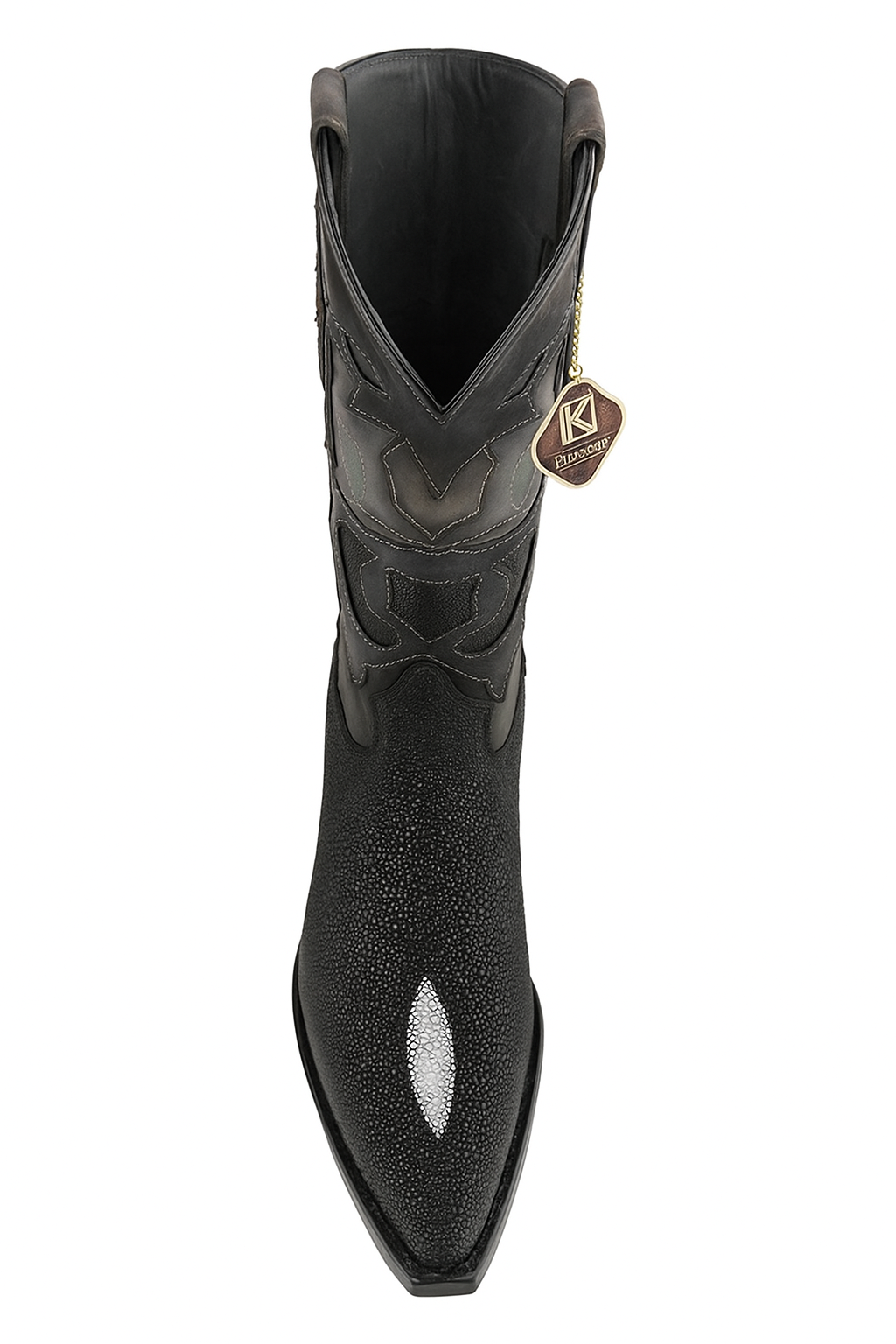 King Exotic Snip Toe Stingray Boots Black