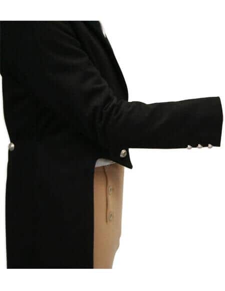 High Fashion Black With Velvet Trim Regency Tailcoat