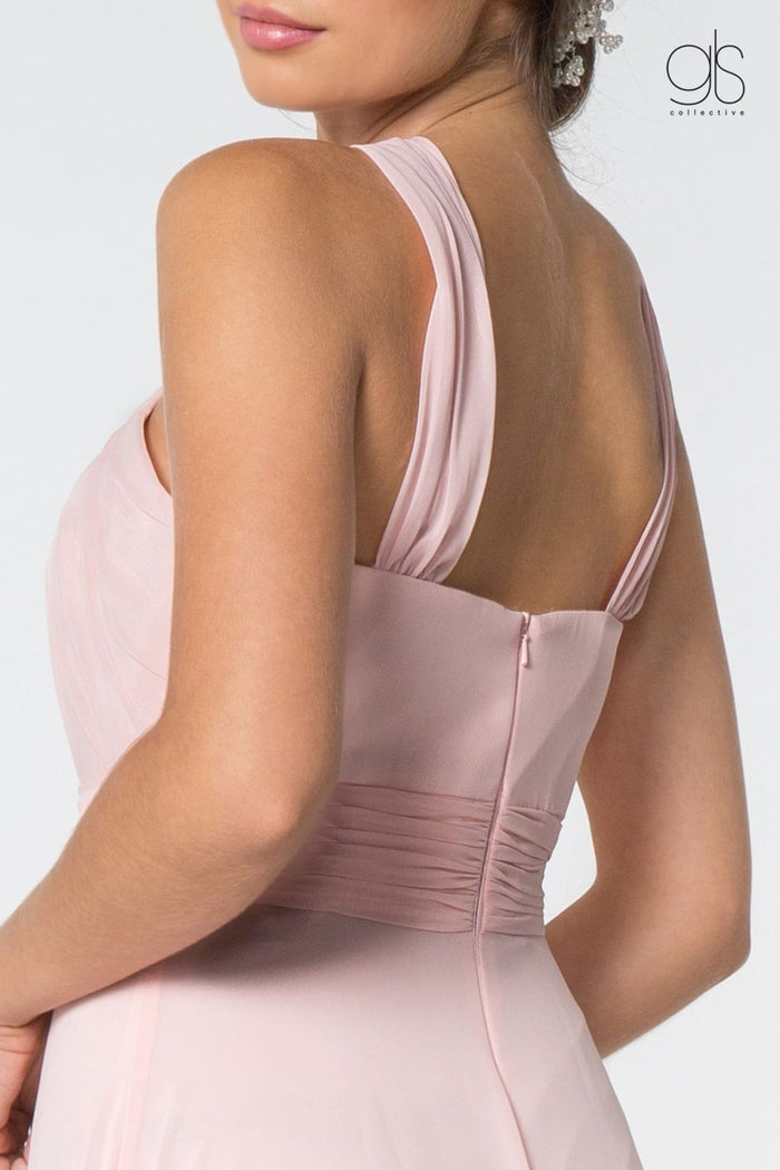High-Neck A-Line Chiffon Dress by Elizabeth KGL2816