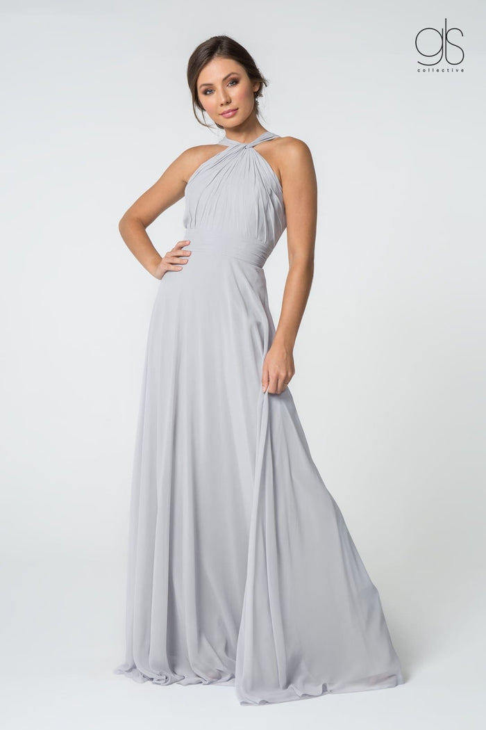 High-Neck A-Line Chiffon Dress by Elizabeth KGL2816