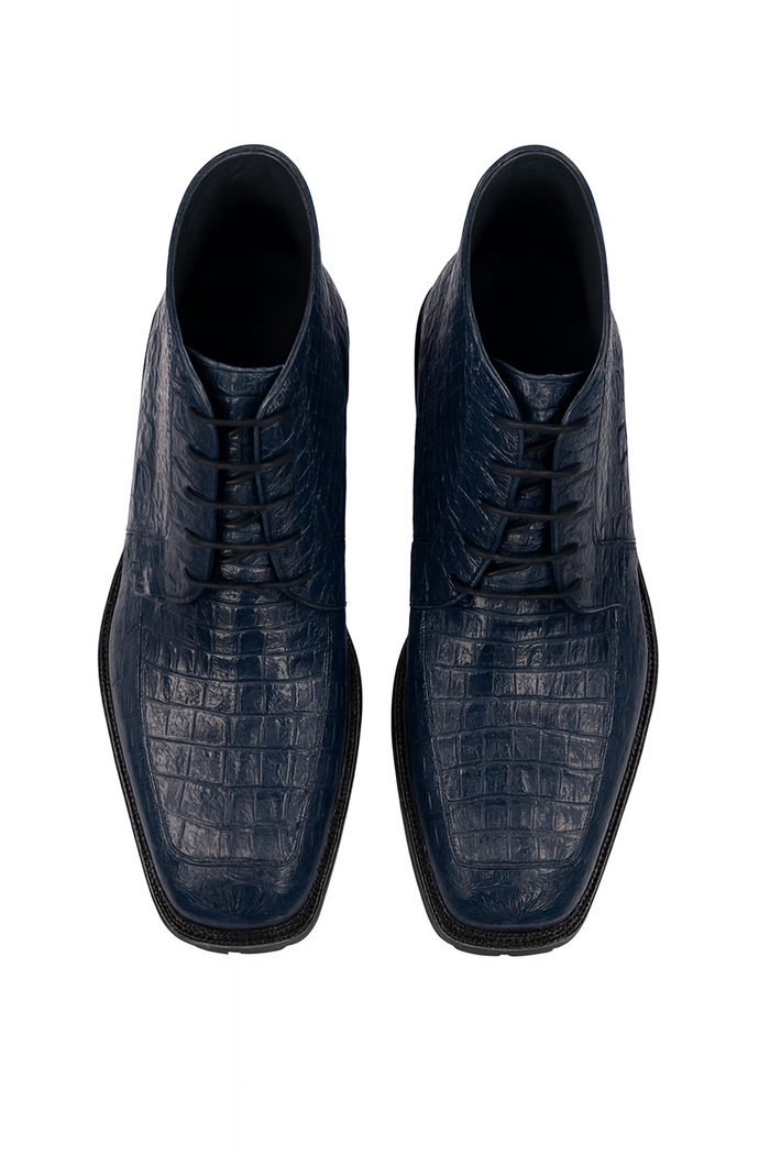 High Top Gator Skin Shoe –Navy Blue