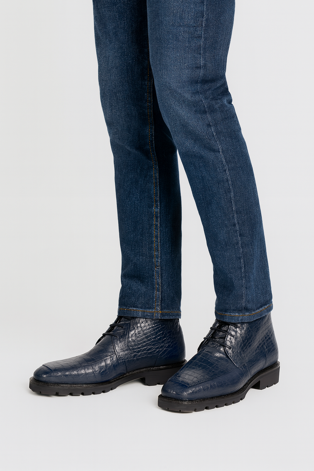 High Top Gator Skin Shoe –Navy Blue