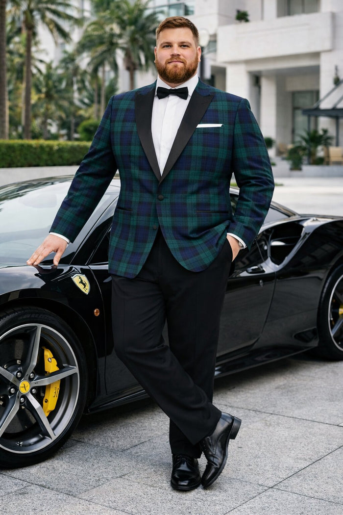 Christmas Tartan Plaid Sport Jacket for Big Men