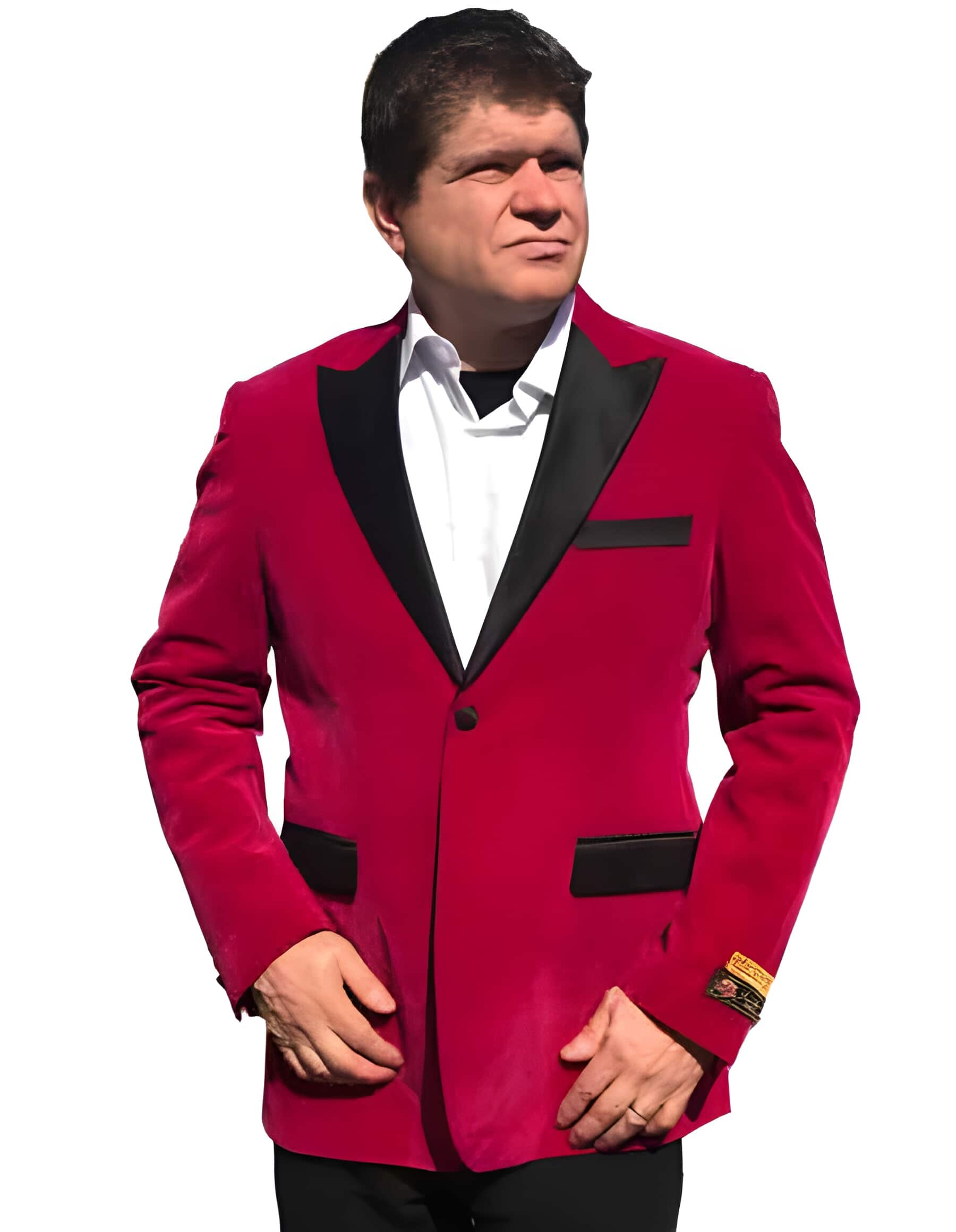 Hot Pink Tuxedo ~ Fuchsia 2 Buttons Black Velvet ~ Velour Best Cheap men's Blazer Affordable Cheap Priced Unique Fancy For Men Available Big Sizes on sale Men Jacket Affordable Sport Coats Sale