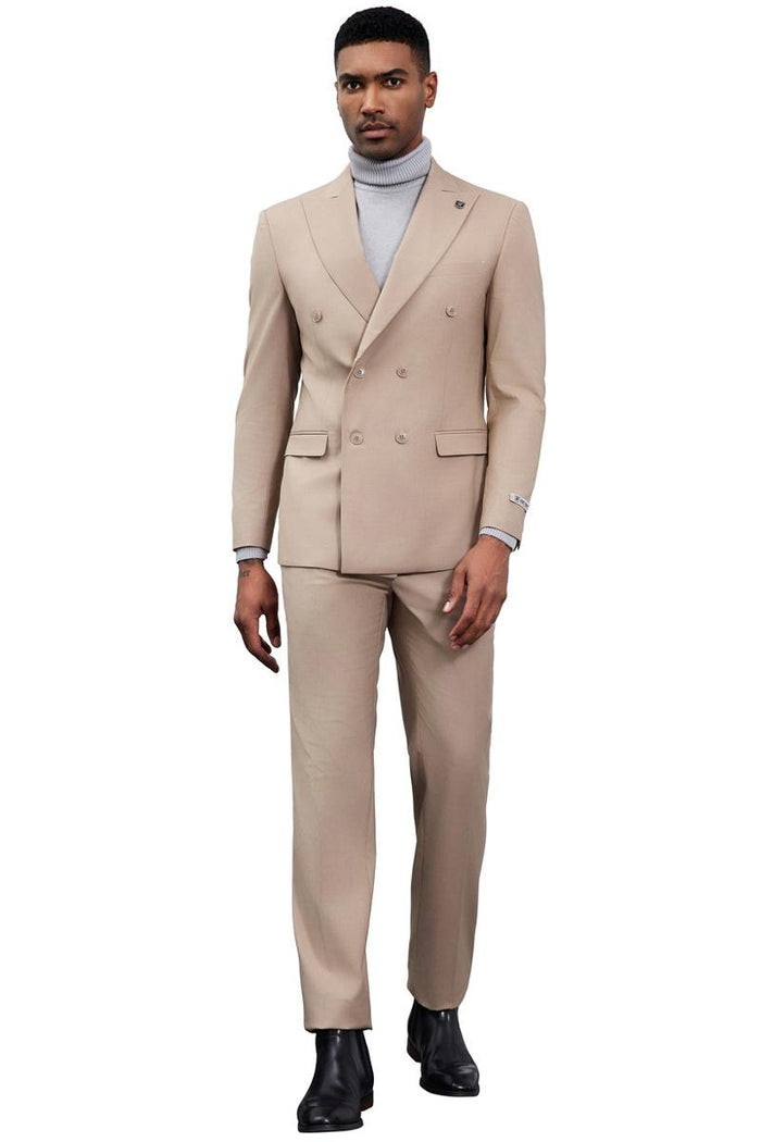 Stacy Adams Double Breasted Suit - Tan
