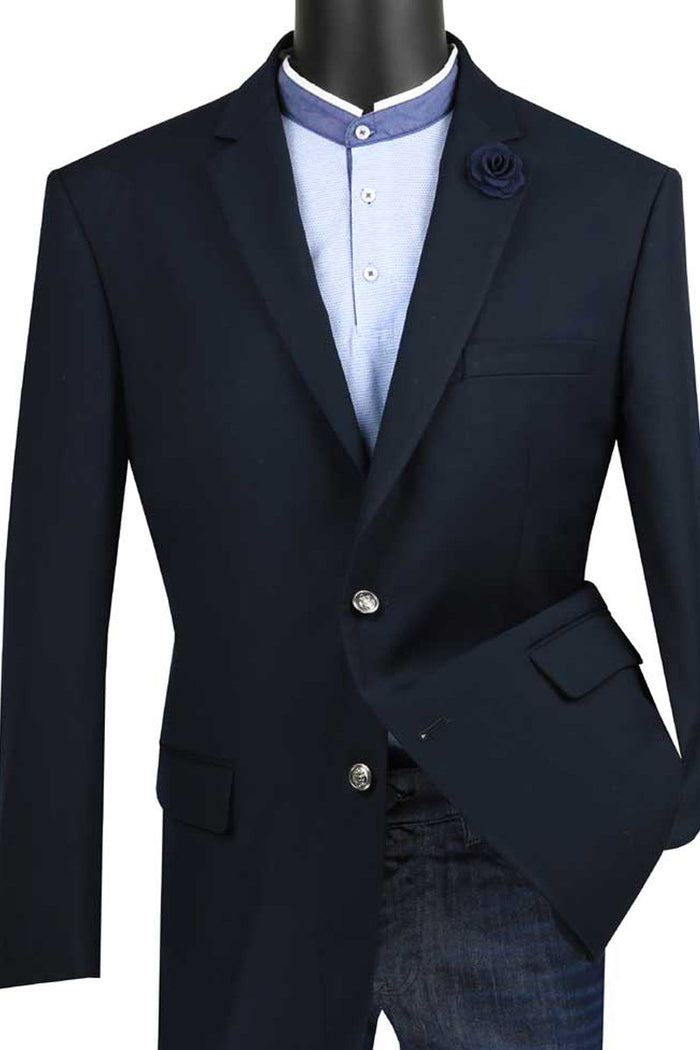Classic Navy Wool Feel Sports Coat for Men