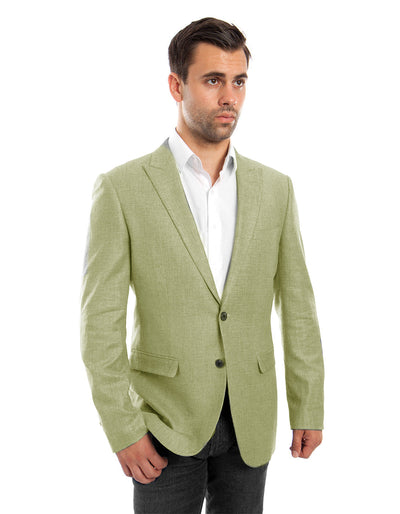 Men’s Sage Green Linen Blazer by Empire