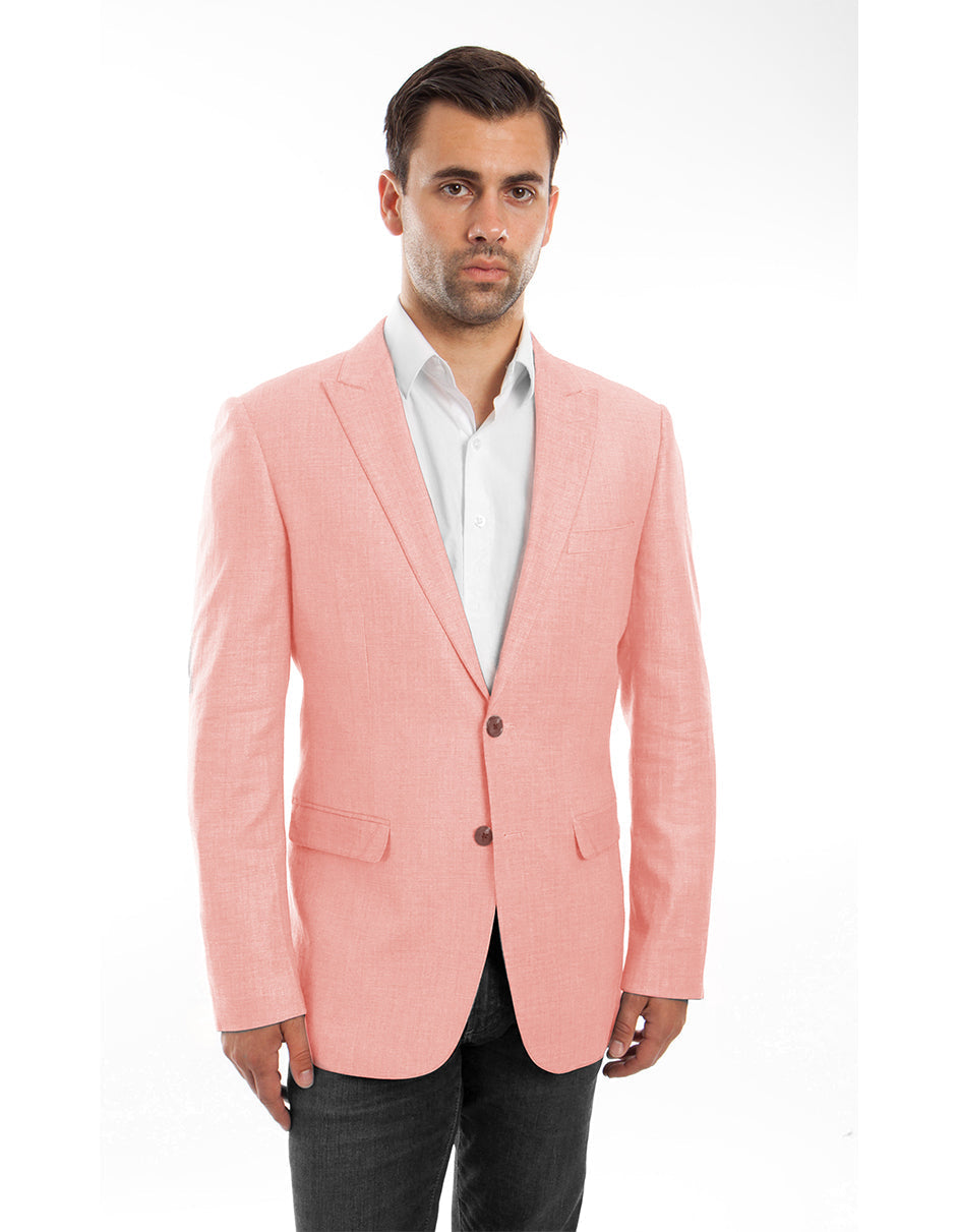 Coral Peak Linen Blazer - 2 Button Slim Fit