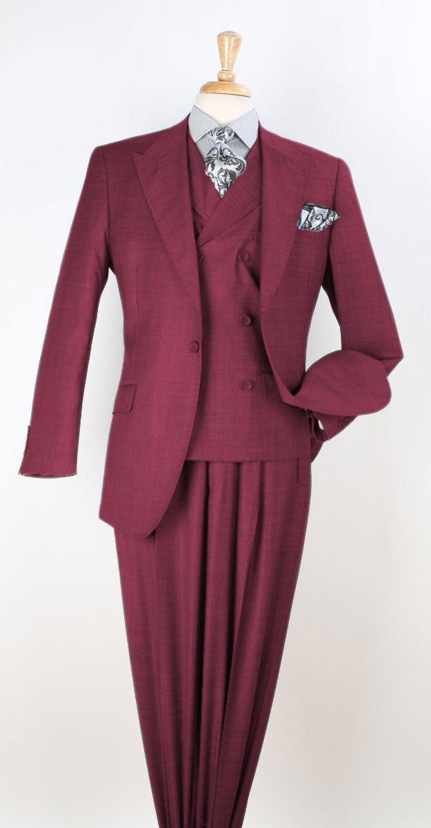 Apollo King Men's Outlet 3pc 100% Wool Suit 6 Button High Fashion Vest