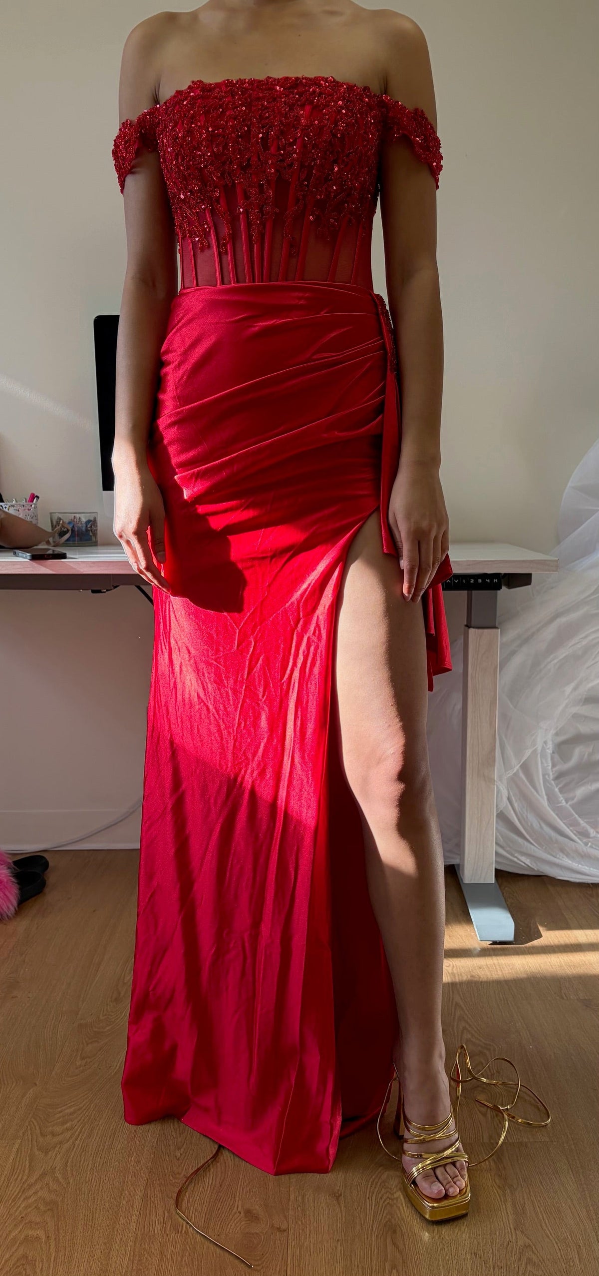 Evening Dress Sleeveless Ruched Long Prom Gown By Royal Queen RQ8173