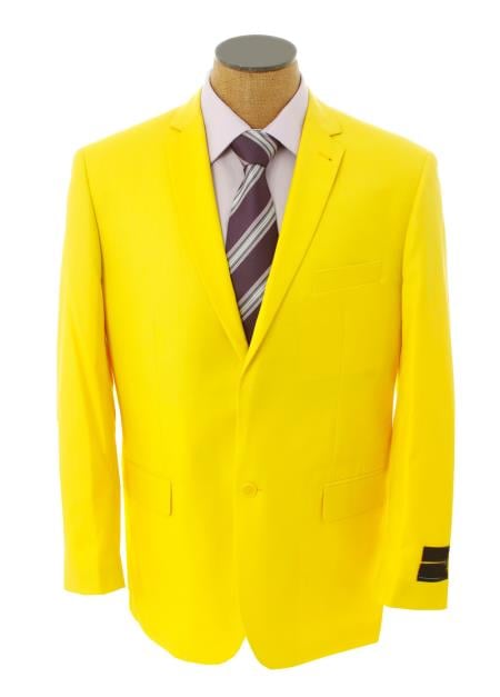 SKU#WGS7 Mens Solid Yellow Blazer $585