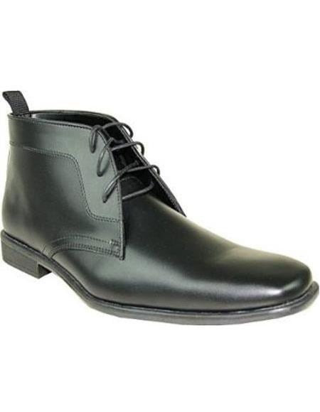 Italian Demi Boot Smooth Synthetic Leather for Men