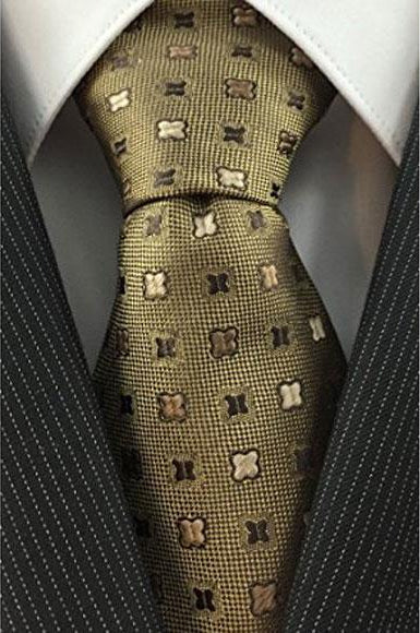 Men's Skinny Necktie Iridescent Brown Woven with Geometric Accent Trendy Tie-Men's Neck Ties - Mens Dress Tie - Trendy Mens Ties