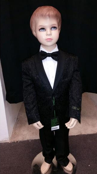 Kids Children Boys Black Tuxedo Paisley Two toned Blazer Looking Perfect for toddler Suit wedding attire outfits