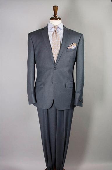 Any Color of your choice Men's Slim Fit 2 Buttons Slate-Blue Suit + Free Shirt & Tie Package Combo ~ Combination