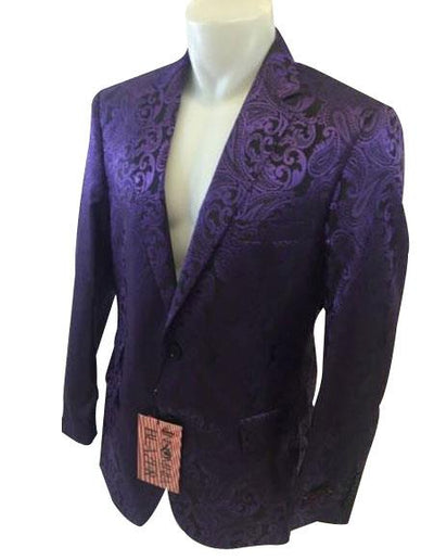 Men's Fuchsia 65%Rayon 35%Dacron Peak Lapel Blazer
