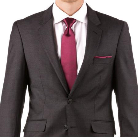 Men's Slim Fit Suit - Fitted Suit - Skinny Suit Men's Charcoal Wedding Suit