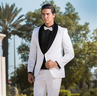 Men's White Two Toned Tuxedo