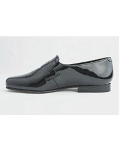 Men's Leather Sole Slip on Black Genuine Pattern Black Dress Tuxedo Shoes
