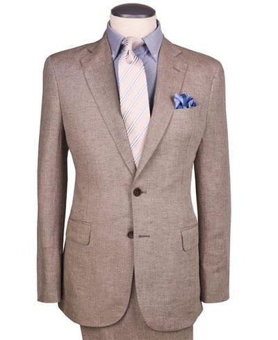 Dark Tan Linen ~ Taupe ~ Khaki Suit - Mens Linen Suit