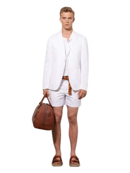 Men's Linen Fabric summer business suits with shorts pants set (sport coat Looking) Light - Mens Linen Suit