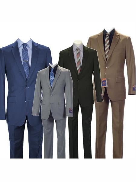 Carlo Lusso Men's 2 button fully lined slim fit suit