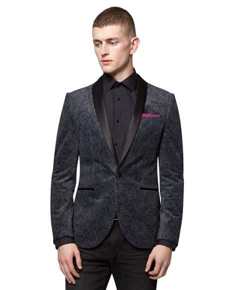 Men's Paisley Velvet ~ Velour Blazer Sport Coat Jacket