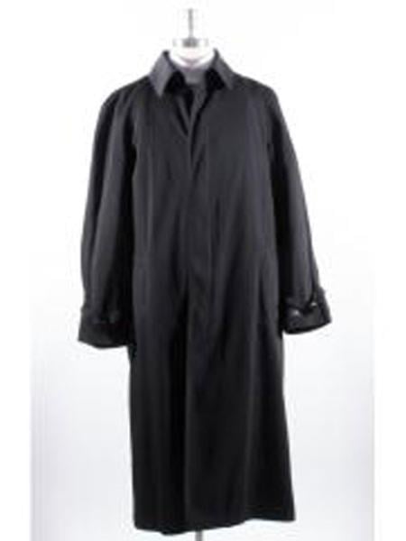 Men's Big And Tall Overcoat Long Men's Dress Topcoat - Winter coat 4XL 5XL 6XL Black
