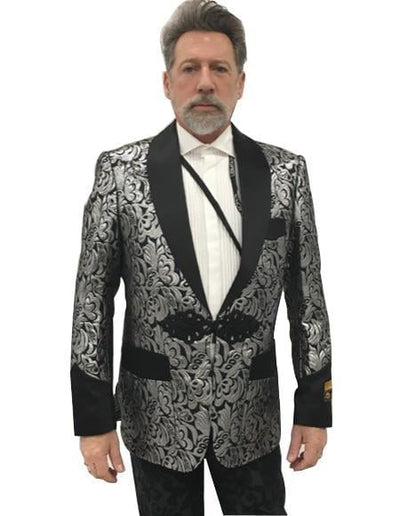 Men's Shawl Lapel Black Flap Front Pocket Suit
