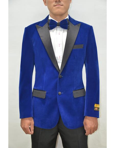 Peak Lapel Fashion Smoking Casual Velour Cocktail Tuxedo