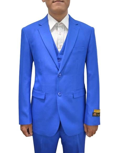 Men's Royal Vested 3 Piece Dress Suits