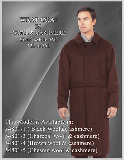 Men's Big And Tall Overcoat Long Men's Dress Topcoat - Winter coat Outerwear Coat Up to Size 68 Regular Fit