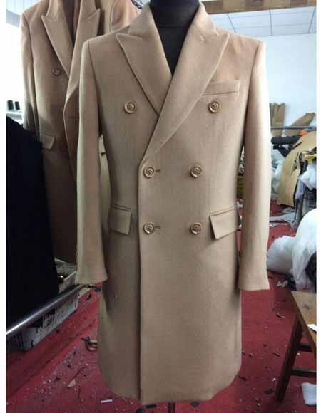 Men's Big And Tall Overcoat Long Men's Dress Topcoat - Winter coat Outerwear Coat Up to Size 68 Regular Fit