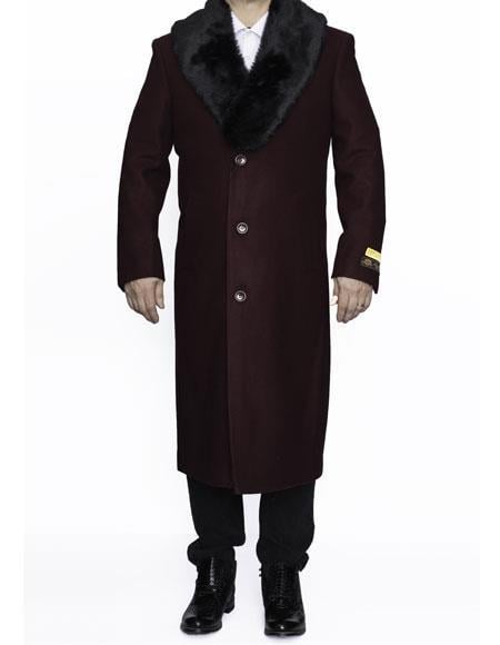 Men's Big And Tall Overcoat Long Men's Dress Topcoat - Winter coat Outerwear Coat Up to Size 68 Regular Fit