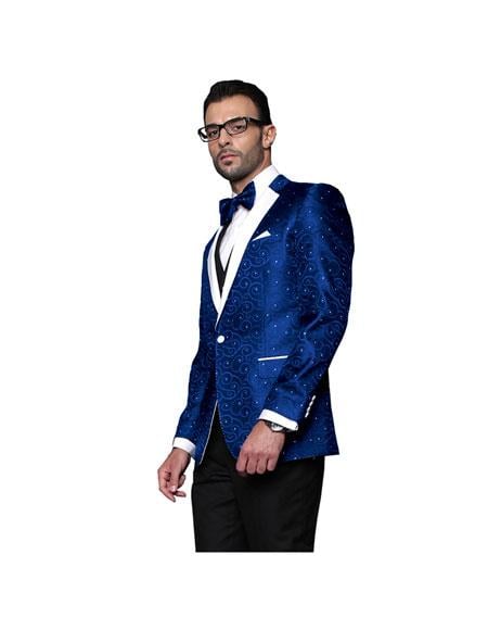 Men's Double Vented One Button Navy Tuxedo