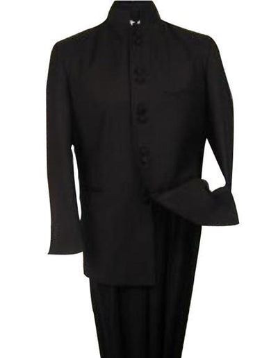 Men's Collarless Blazer Nehru Jacket Marriage Groom Wedding Black