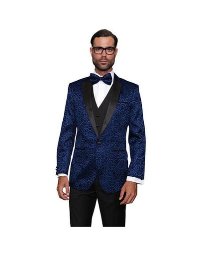 Single Breasted Wool One Button Dark Navy Suit