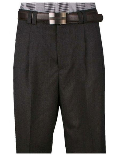 Men's Light Weight Wide Leg Single Pleat Charcoal Pant unhemmed unfinished bottom