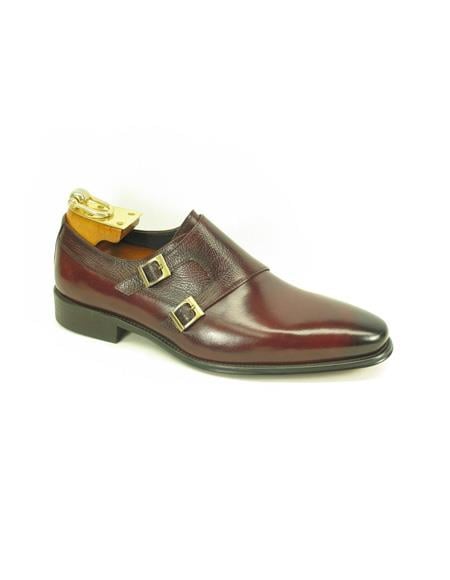 Men's Fashion Shoes by Carrucci - Double Buckle Ox-Blood