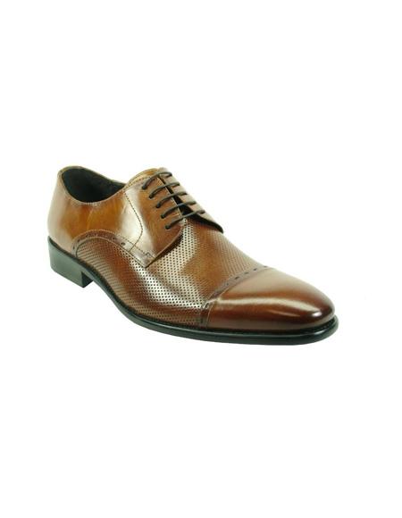 Men's Lace-Up Shoes by Carrucci - Cognac
