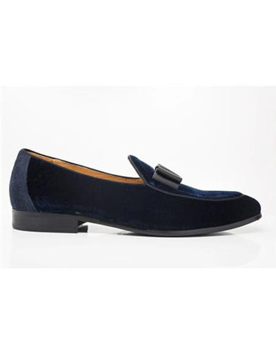 Tuxedo Shoes Navy Carrucci Velvet Tuxedo Dress Men's Shoe For Men Perfect for Wedding