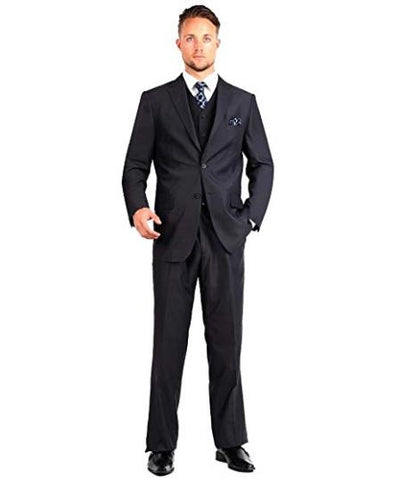 Men's Two Button Black Modern Fit Suits