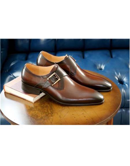 Men's Chestnut Wrapped Goldtone Slip On Carrucci Shoe
