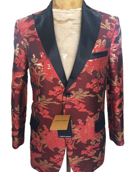 Men's Maroon Two Button Blazer