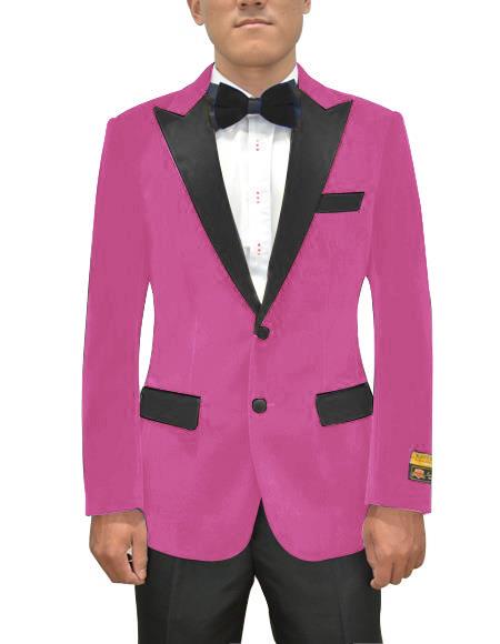 Men's Fuchsia One Ticket Pocket Two Button Cheap Priced Designer Fashion Dress Casual Blazer On Sale Blazer