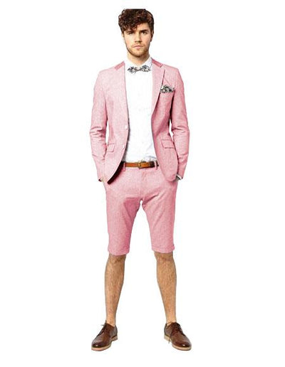 Mens Short Pants Suit Set Mens Suit For Men Pink